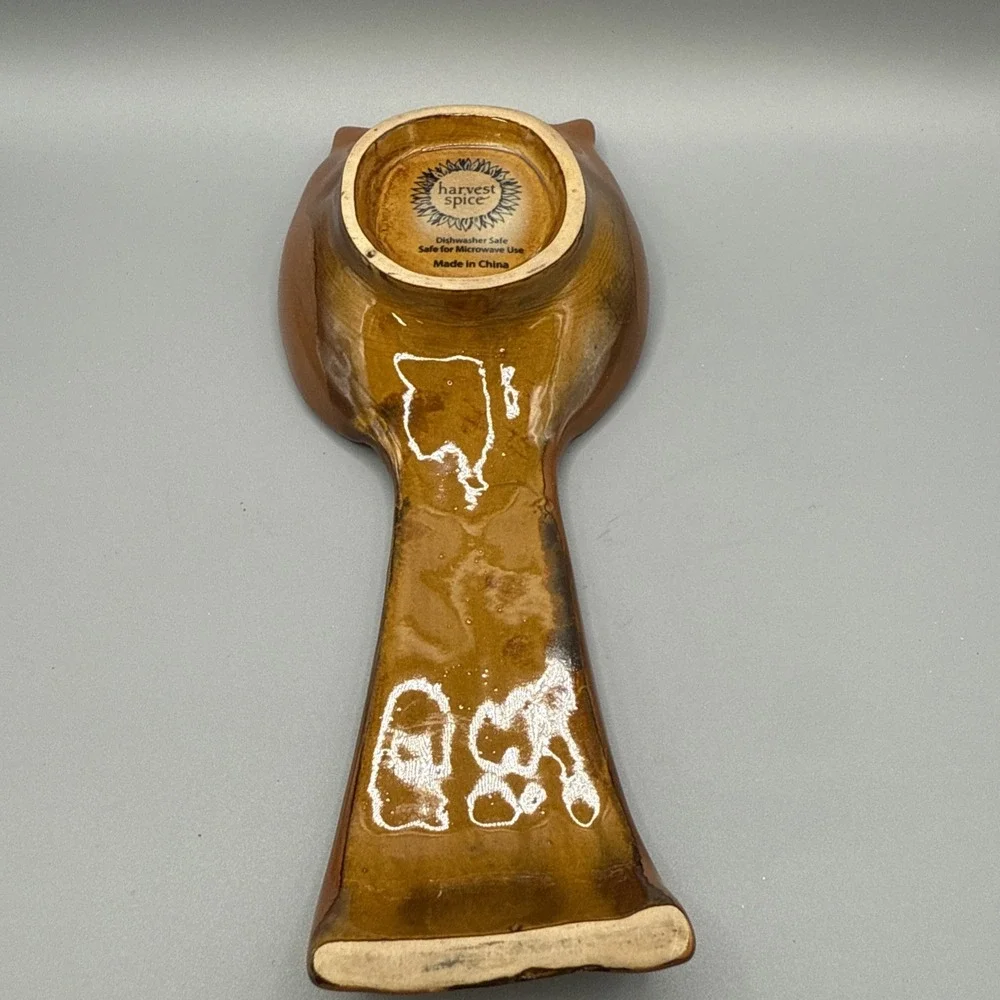 Ceramic OWL SPOON REST Fall Decor Kitchen - Picture 4 of 4